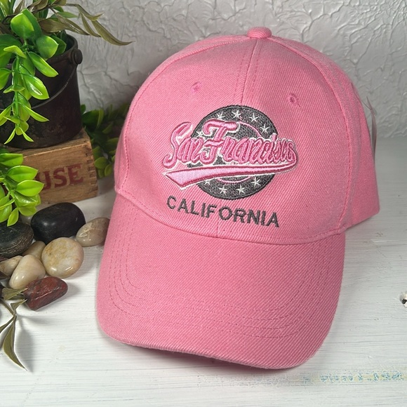 NWT San Francisco California Lanza Pink Embroidered Adjustable Ball Cap Hat New - Picture 9 of 11